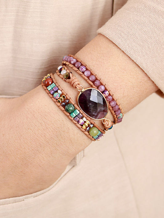 Triple-Layer Amethyst Bracelet - AllIn Computer