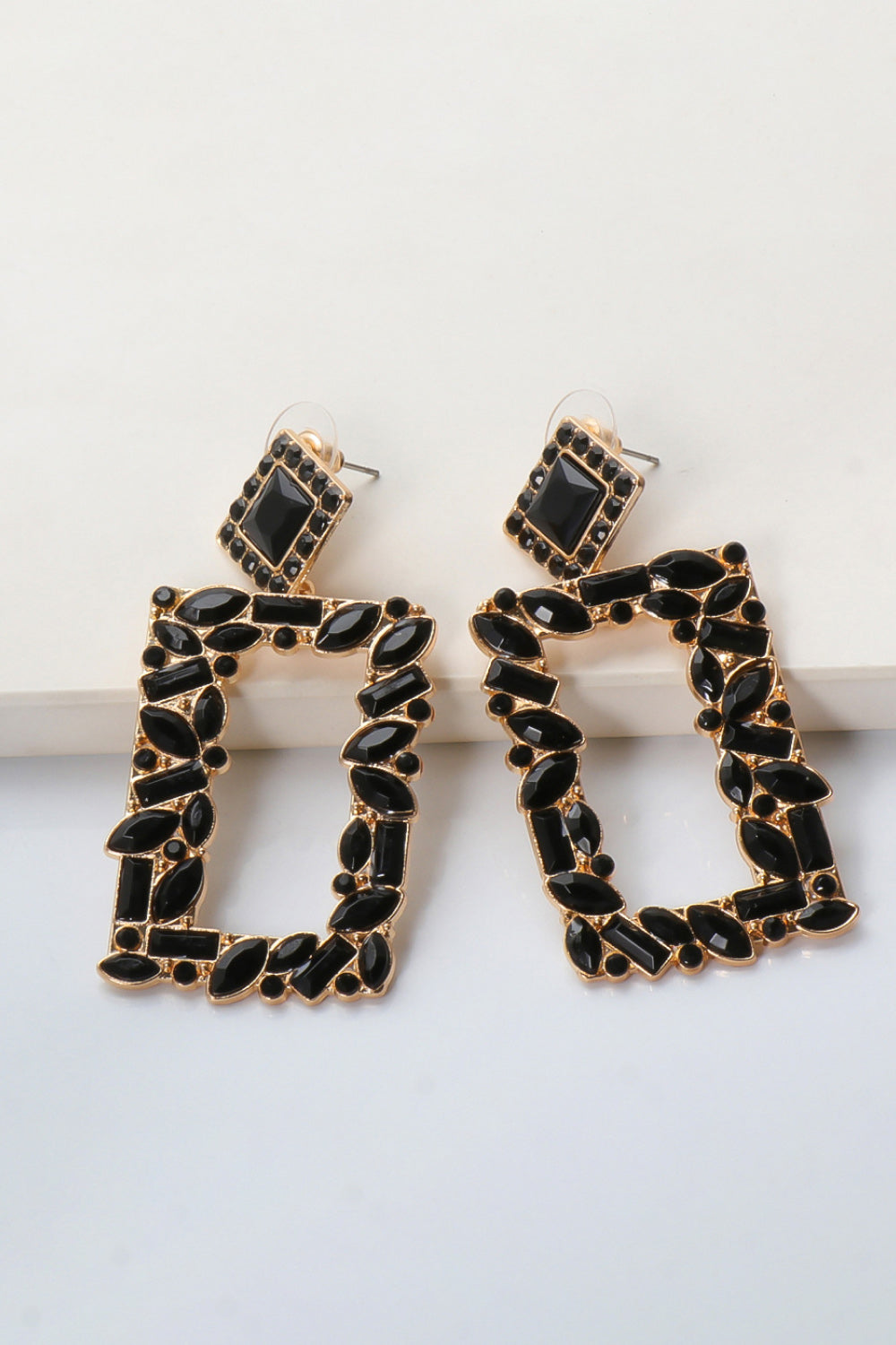 Square Shape Glass Stone Dangle Earrings - AllIn Computer