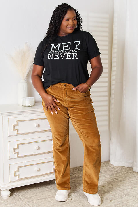 Simply Love Letter Graphic Round Neck T-Shirt - AllIn Computer