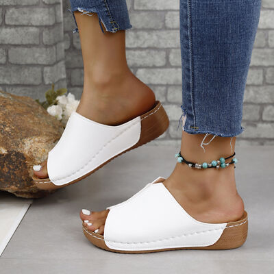 PU Leather Open Toe Sandals - AllIn Computer