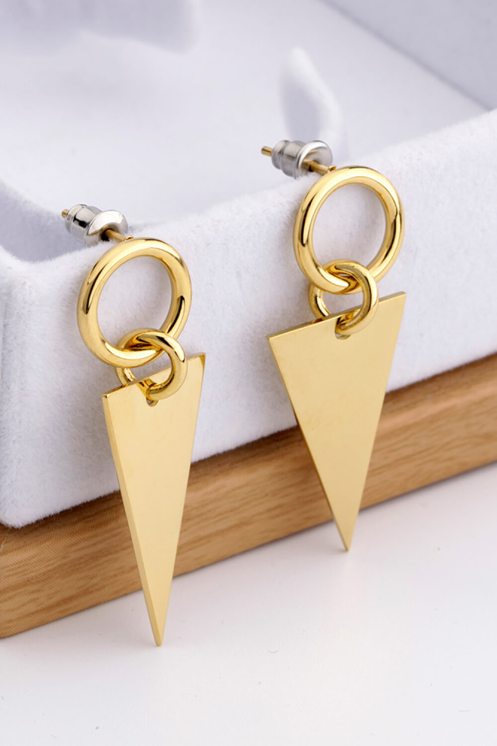 Stainless Steel Triangle Dangle Earrings - AllIn Computer