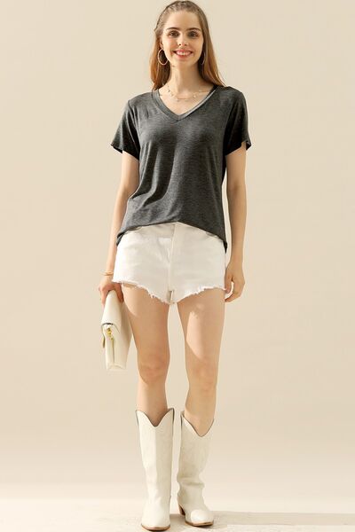 Ninexis Full Size V-Neck Short Sleeve T-Shirt - AllIn Computer