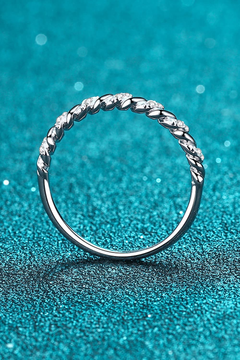 Moissanite Rhodium-Plated Half-Eternity Ring - AllIn Computer