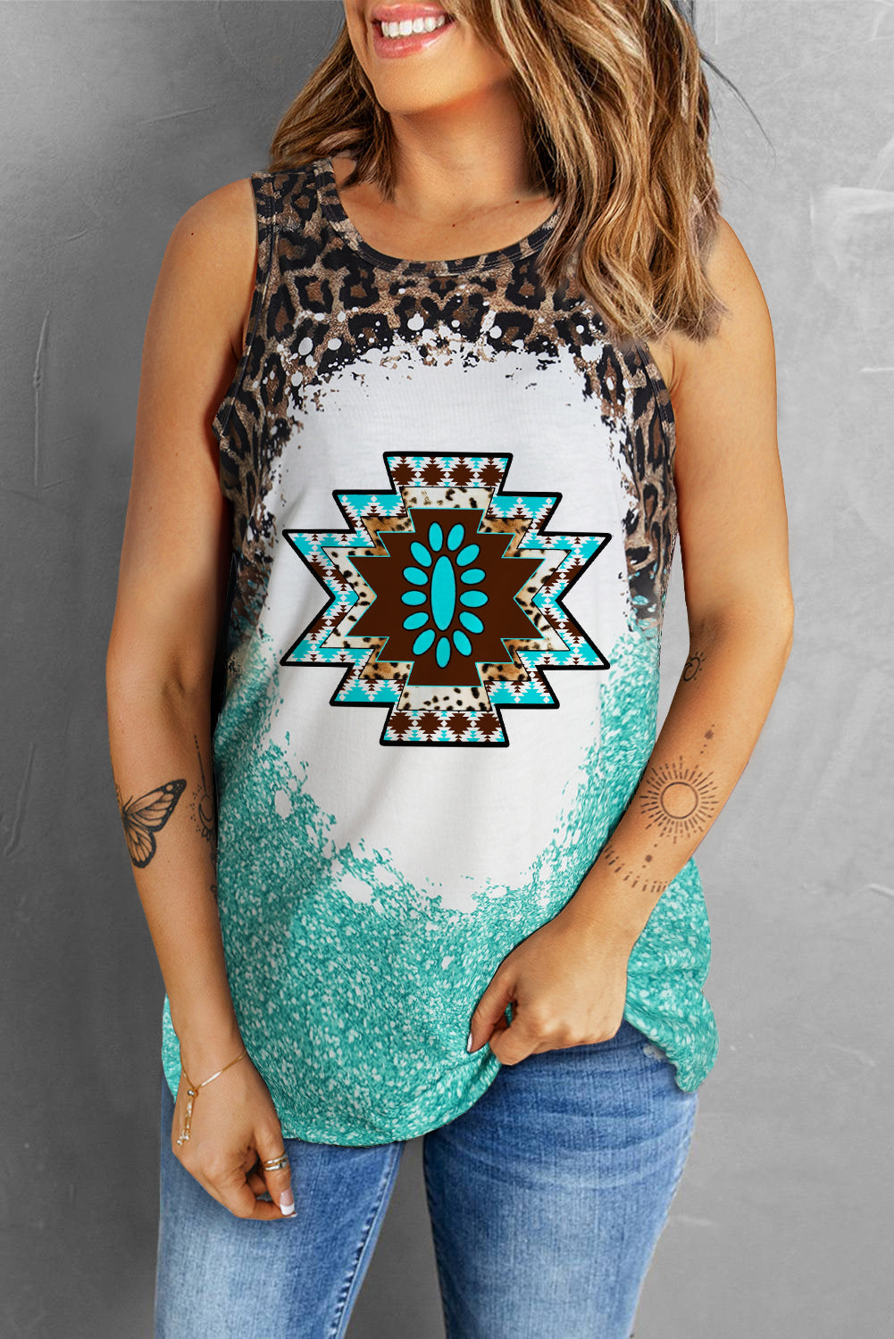 Leopard Round Neck Tank - AllIn Computer