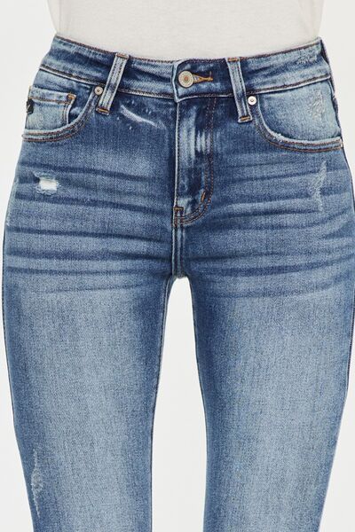Kancan High Waist Distressed Raw Hem Ankle Skinny Jeans - AllIn Computer