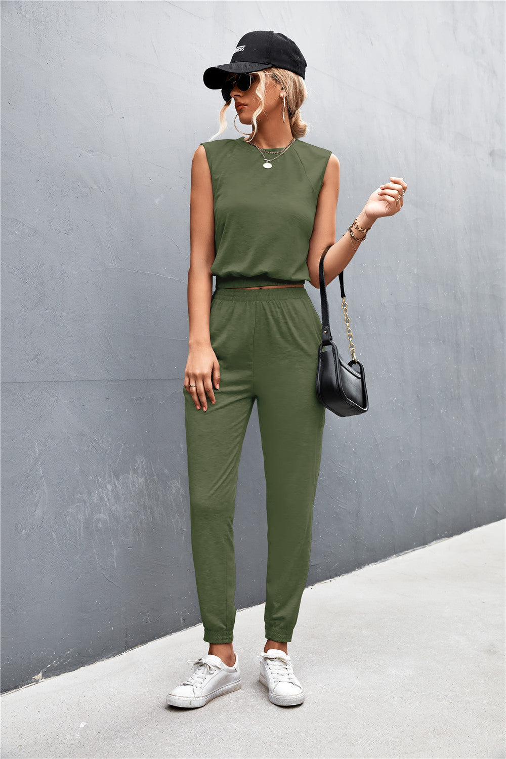 Sleeveless Top and Joggers Set - AllIn Computer