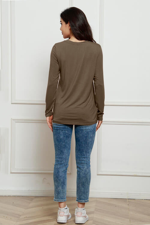 Basic Bae Full Size Round Neck Long Sleeve Top - AllIn Computer