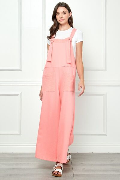 Veveret Wide Strap French Terry Overalls - AllIn Computer
