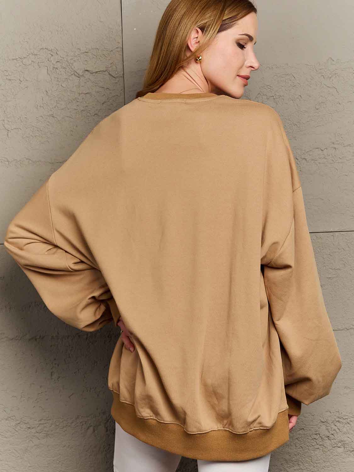 Simply Love Full Size Dropped Shoulder Sweatshirt - AllIn Computer