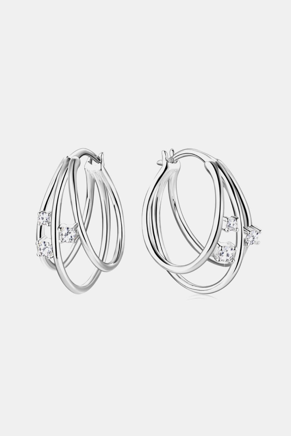 Moissanite 925 Sterling Silver Layered Earrings - AllIn Computer