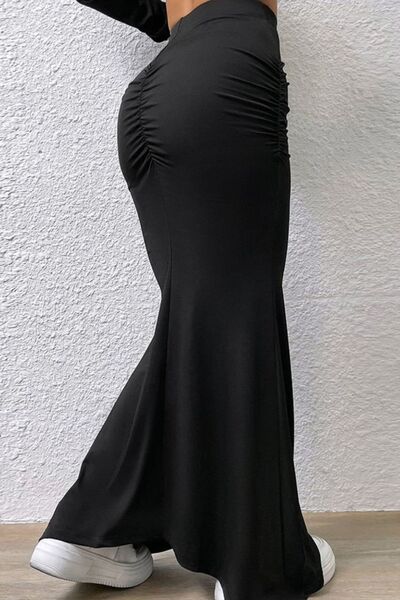 Ruched Maxi Trumpet Skirt - AllIn Computer
