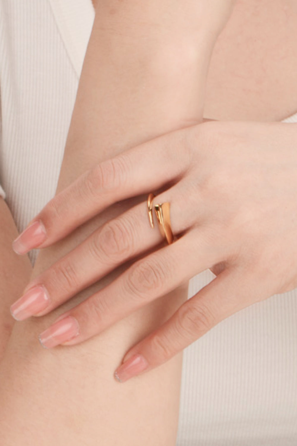 18K Gold-Plated Copper Bypass Ring - AllIn Computer