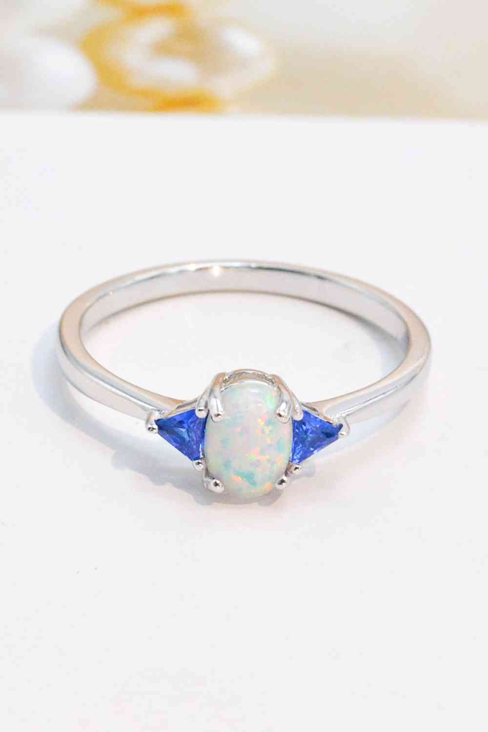 Contrast 925 Sterling Silver Opal Ring - AllIn Computer