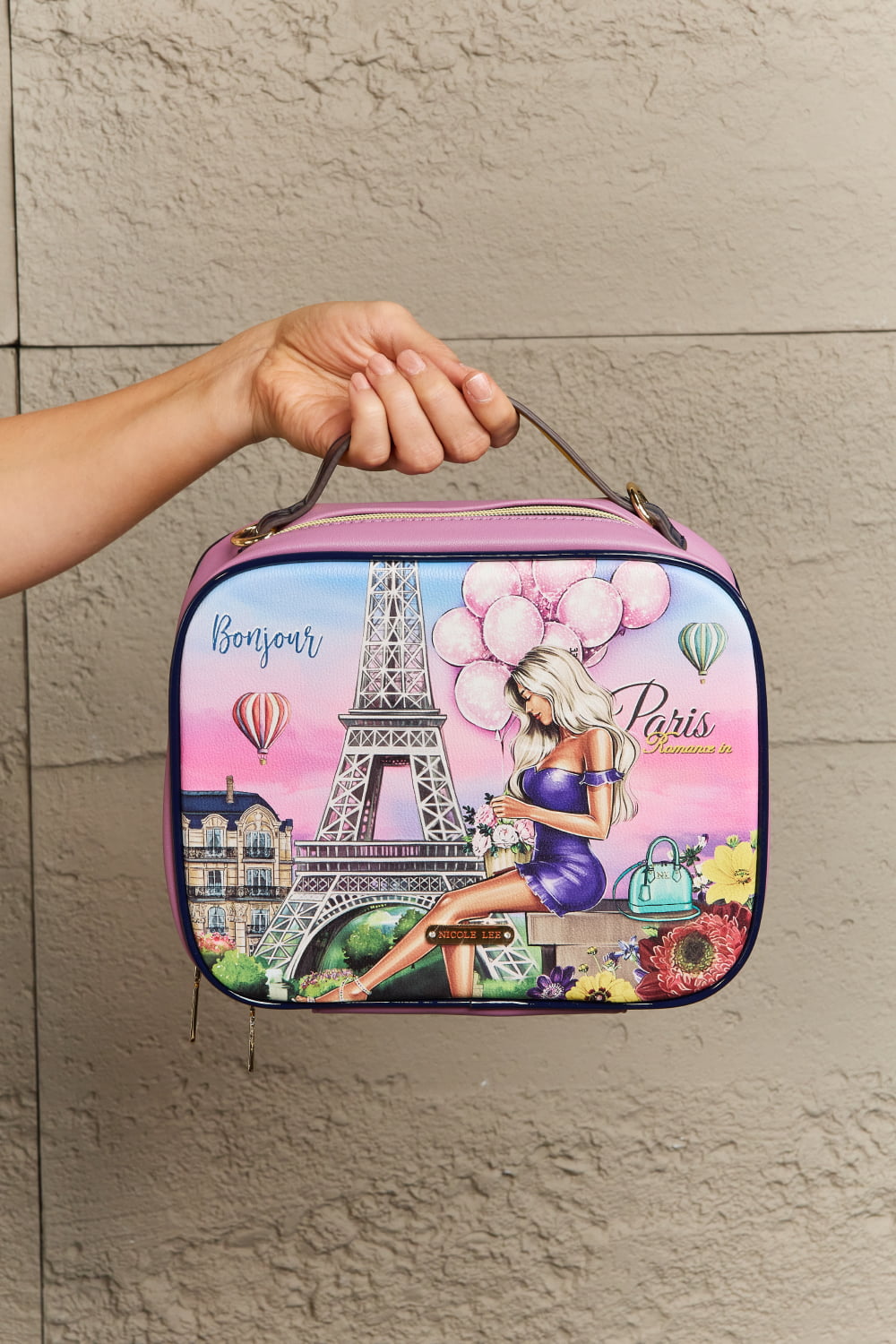 Nicole Lee USA Printed Handbag with Three Pouches - AllIn Computer