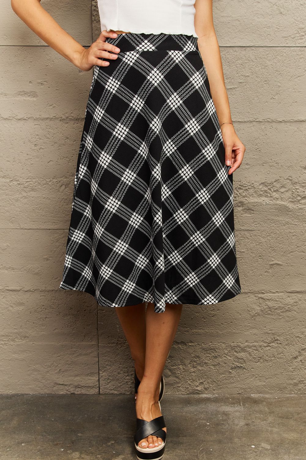Ninexis Wide Waistband Knee Length Skirt - AllIn Computer