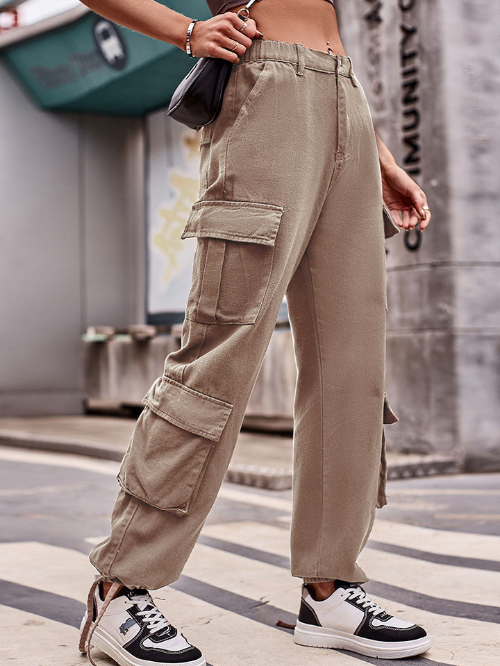 Elastic Waist Cargo Jeans - AllIn Computer