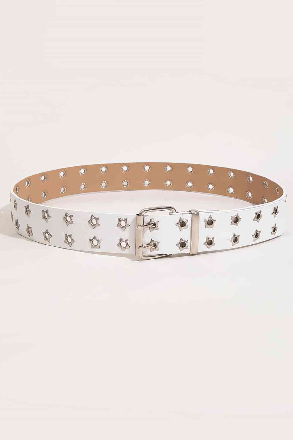 Double Row Star Grommet PU Leather Belt | CLOTHING,SHOES & ACCESSORIES | Accessories, belt, Ship From Overseas, W&S | Trendsi