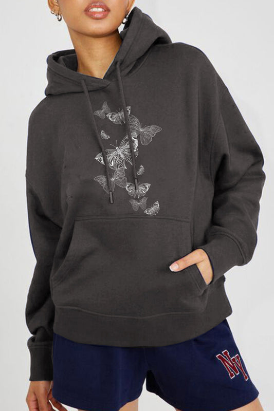 Simply Love Simply Love Full Size Dropped Shoulder Butterfly Graphic Hoodie - AllIn Computer