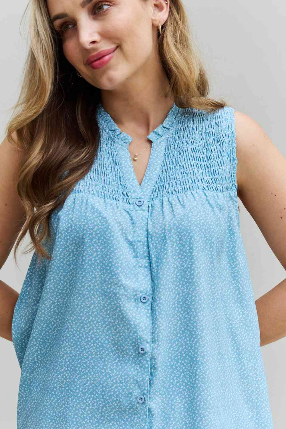 HEYSON She Means Business Full Size Ruffled Floral Flare Shirt - AllIn Computer