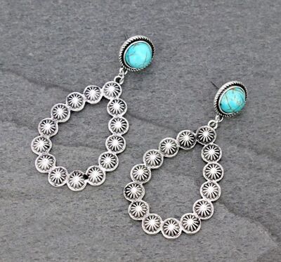 Artificial Turquoise Teardrop Earrings - AllIn Computer