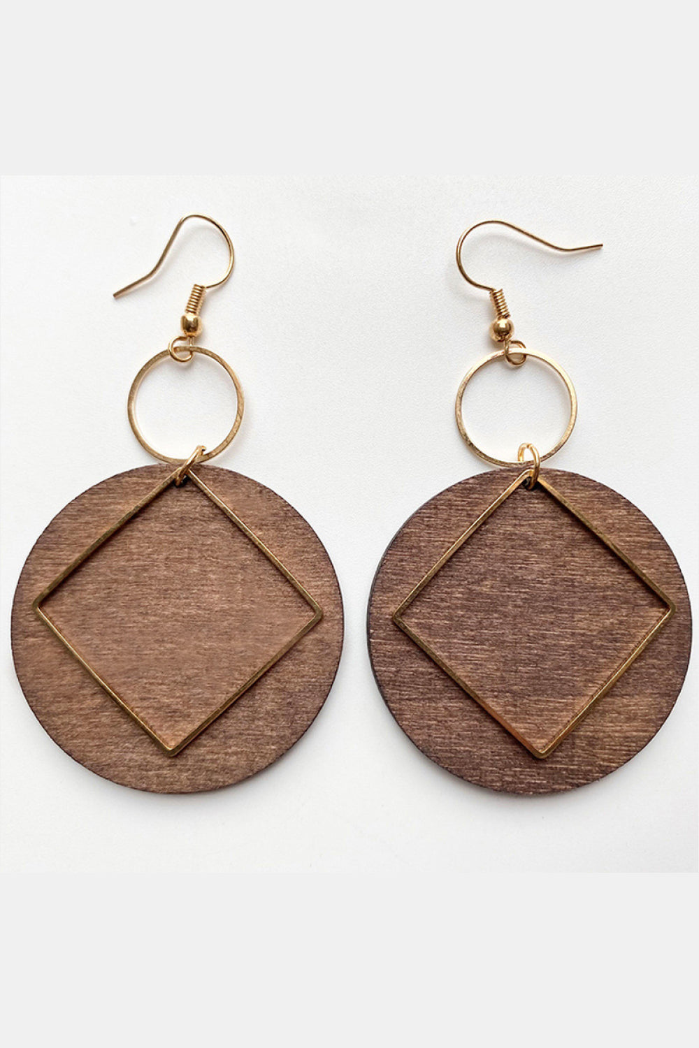 Geometrical Shape Wooden Dangle Earrings - AllIn Computer