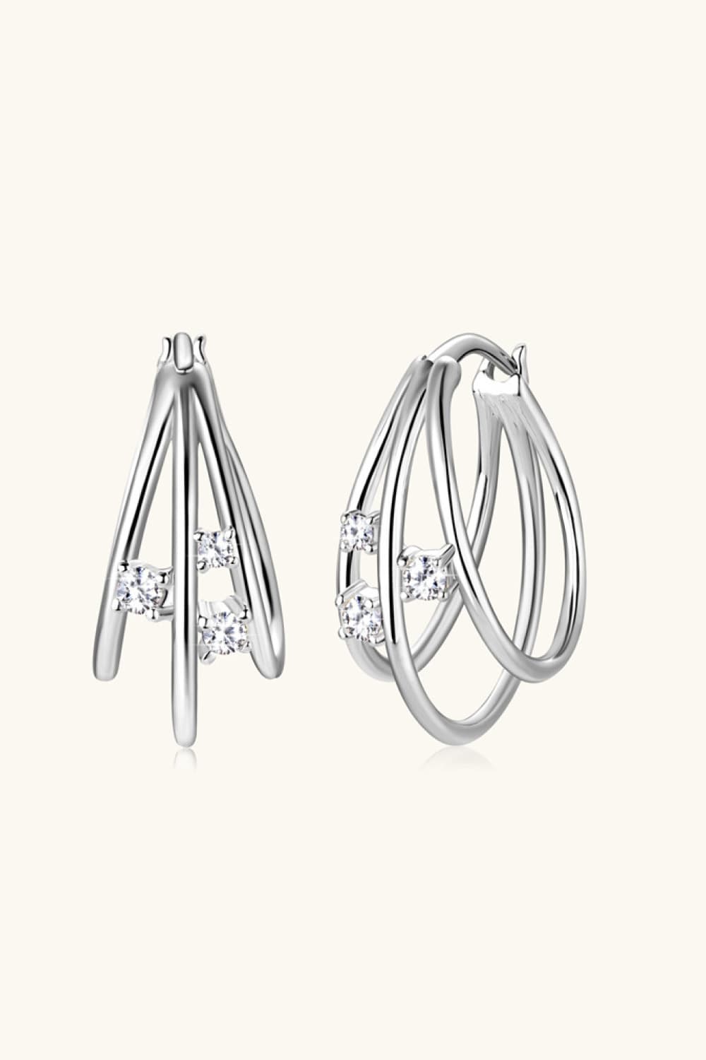 Moissanite 925 Sterling Silver Layered Earrings - AllIn Computer