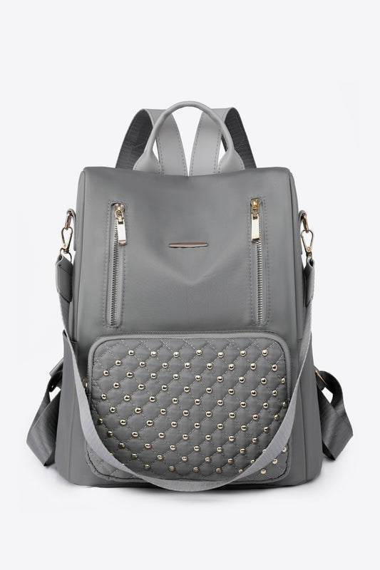 Zipper Pocket Beaded Backpack - AllIn Computer