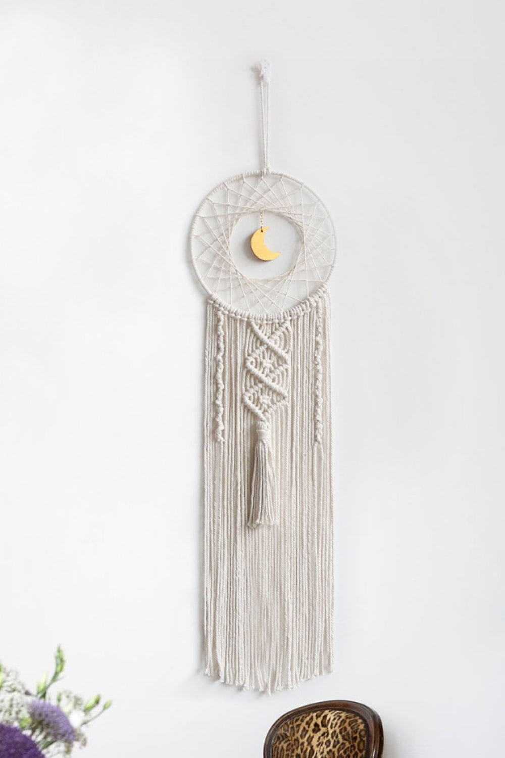 Bohemian Hand-Woven Moon Macrame Hanging Wall Piece - AllIn Computer