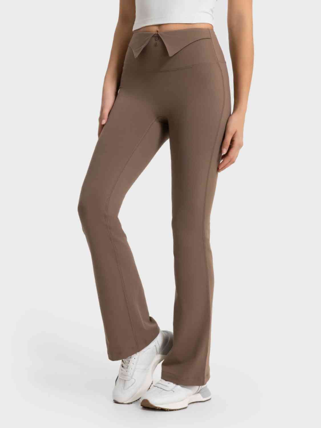 Wide Waistband Bootcut Sport Pants - AllIn Computer