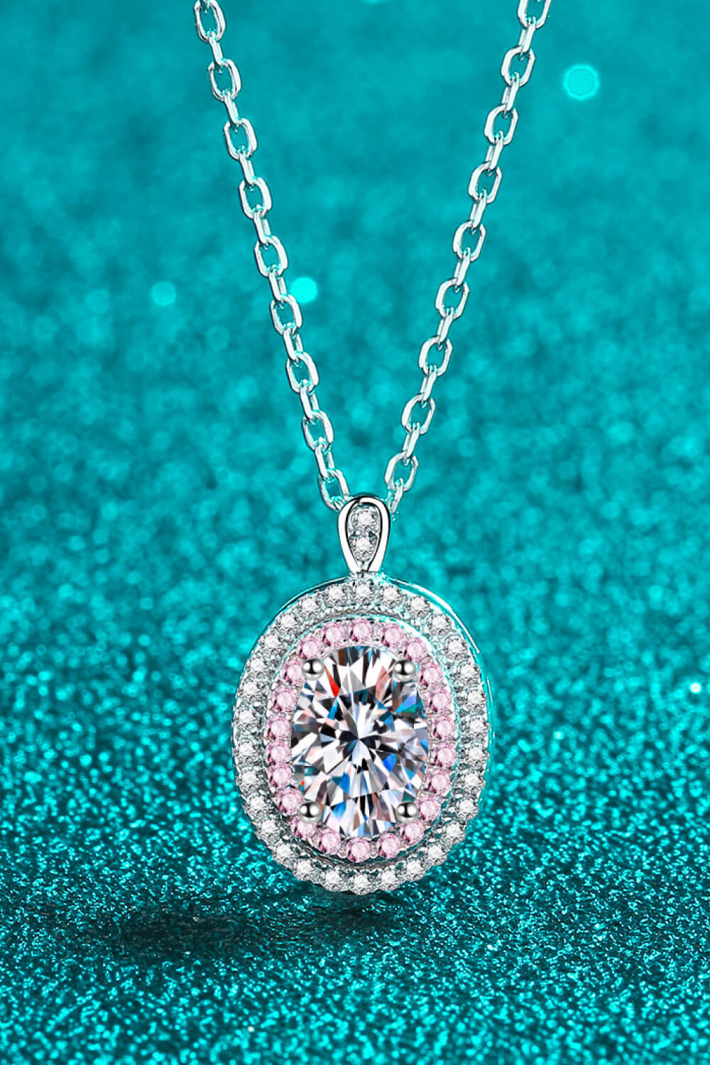 Adored 925 Sterling Silver Rhodium-Plated 1 Carat Moissanite Pendant Necklace - AllIn Computer