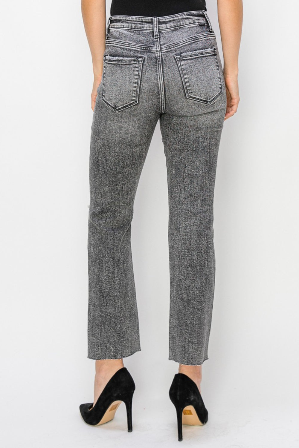 RISEN High Waist Distressed Straight Jeans - AllIn Computer