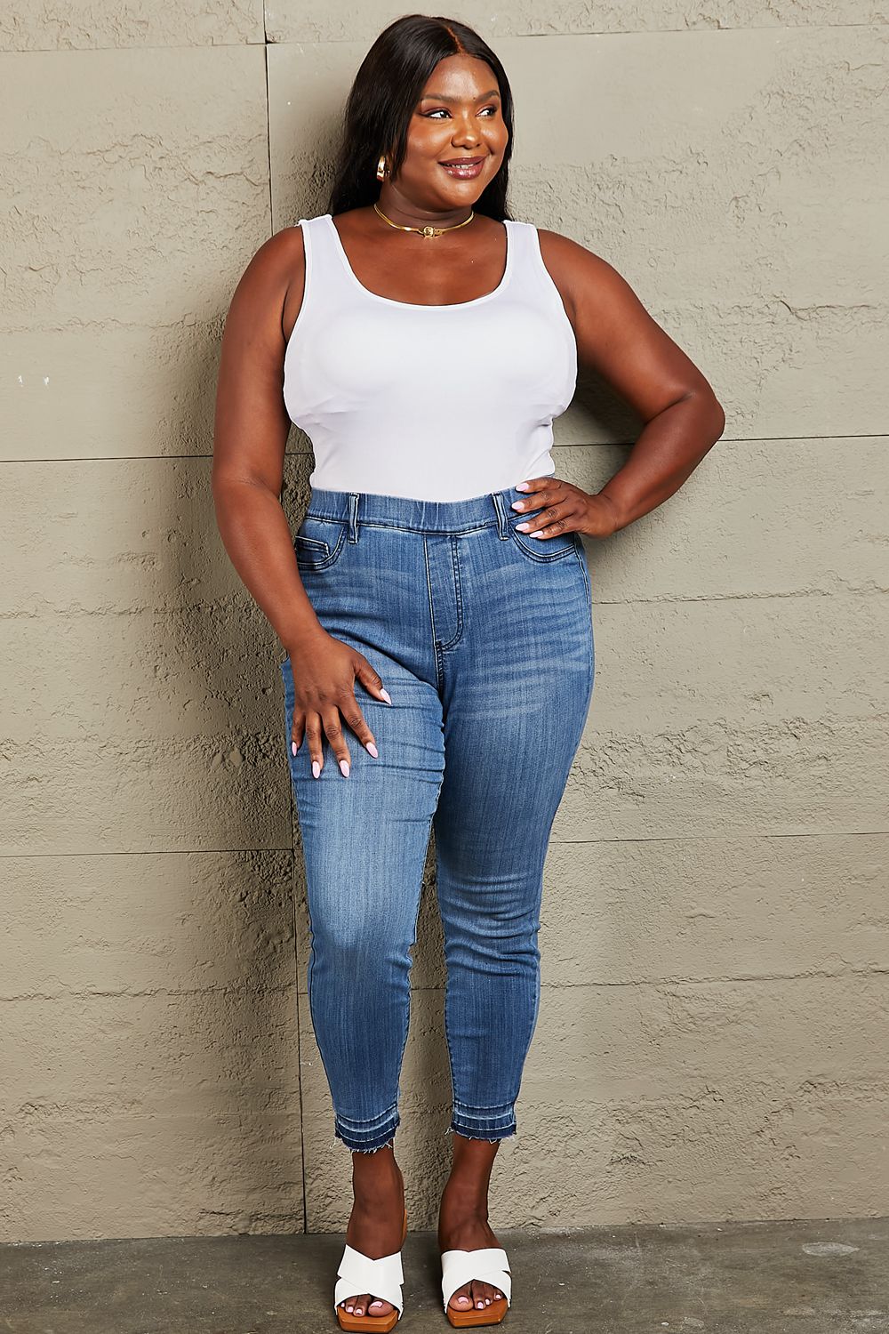 Judy Blue Janavie Full Size High Waisted Pull On Skinny Jeans - AllIn Computer