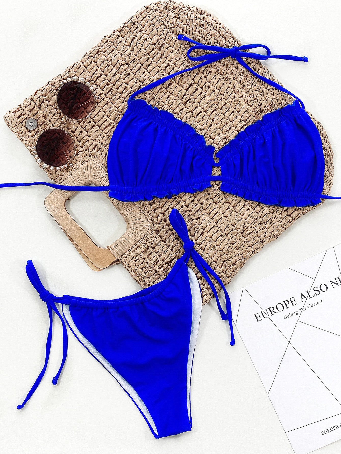 Frill Trill Halter Neck Bikini Set - AllIn Computer