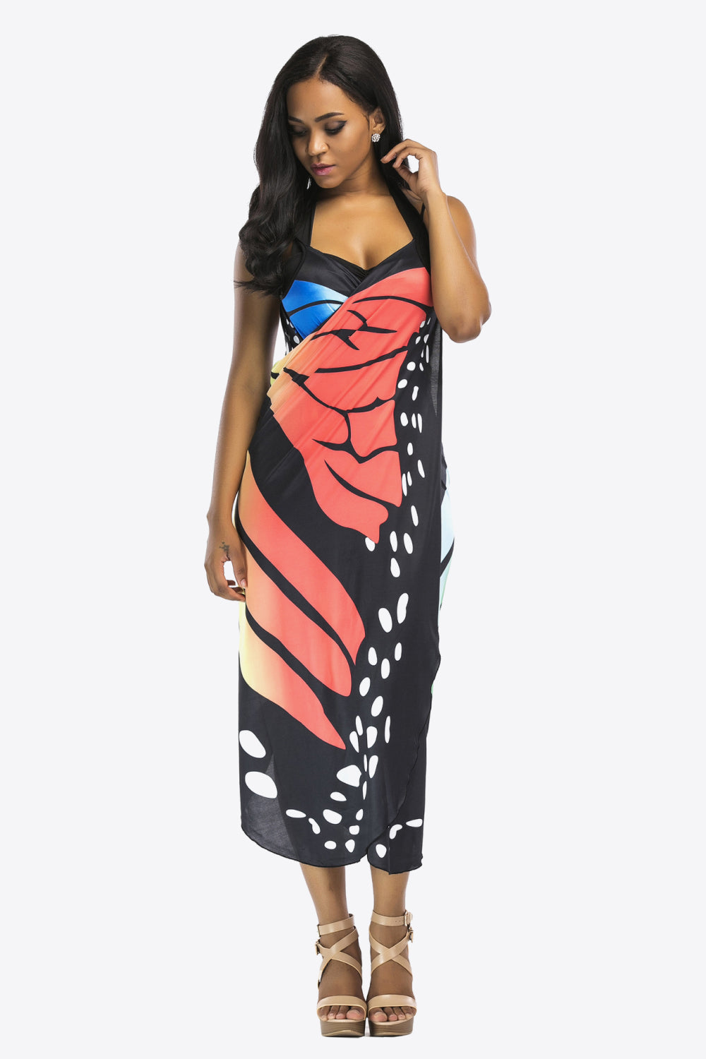 Butterfly Spaghetti Strap Cover Up - AllIn Computer