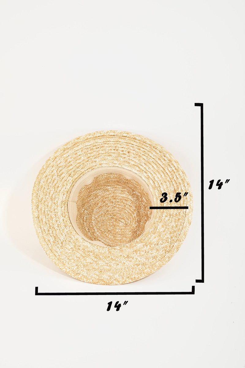 Fame Strap Wide Brim Straw Hat - AllIn Computer