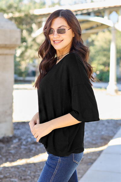 Basic Bae Full Size Round Neck Drop Shoulder T-Shirt - AllIn Computer