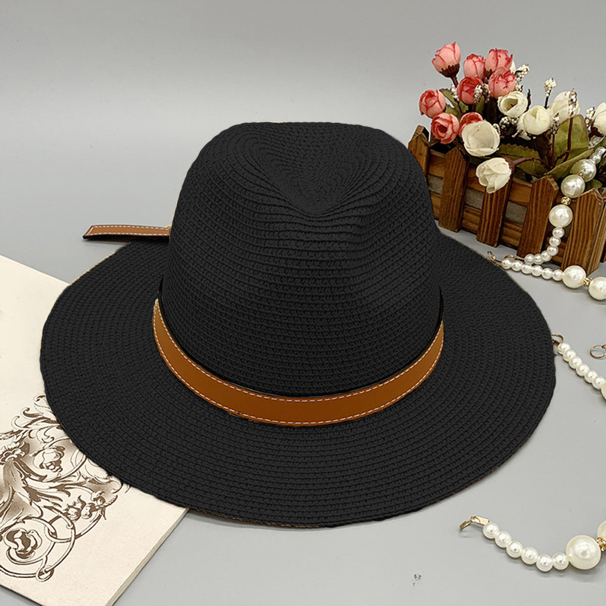 Wide Brim Paper Braided Hat - AllIn Computer