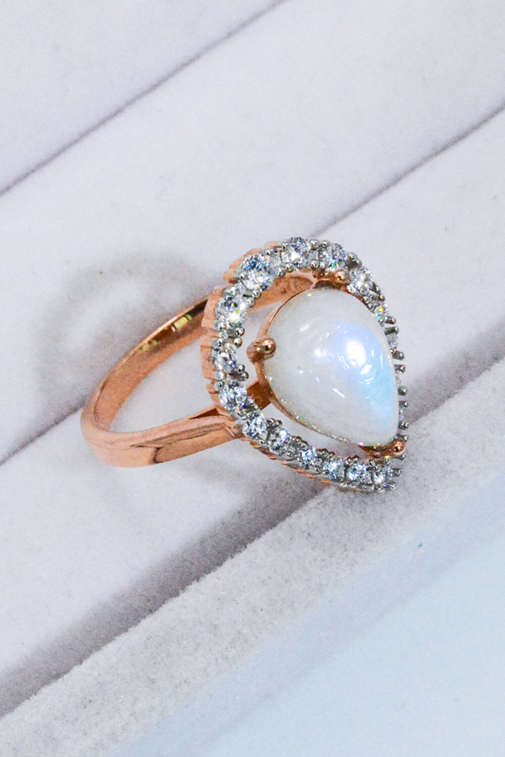 Moonstone Teardrop-Shaped 925 Sterling Silver Ring - AllIn Computer