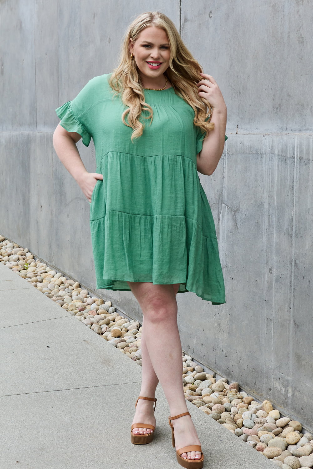 HEYSON Sweet As Can Be Full Size Textured Woven Babydoll Dress - AllIn Computer