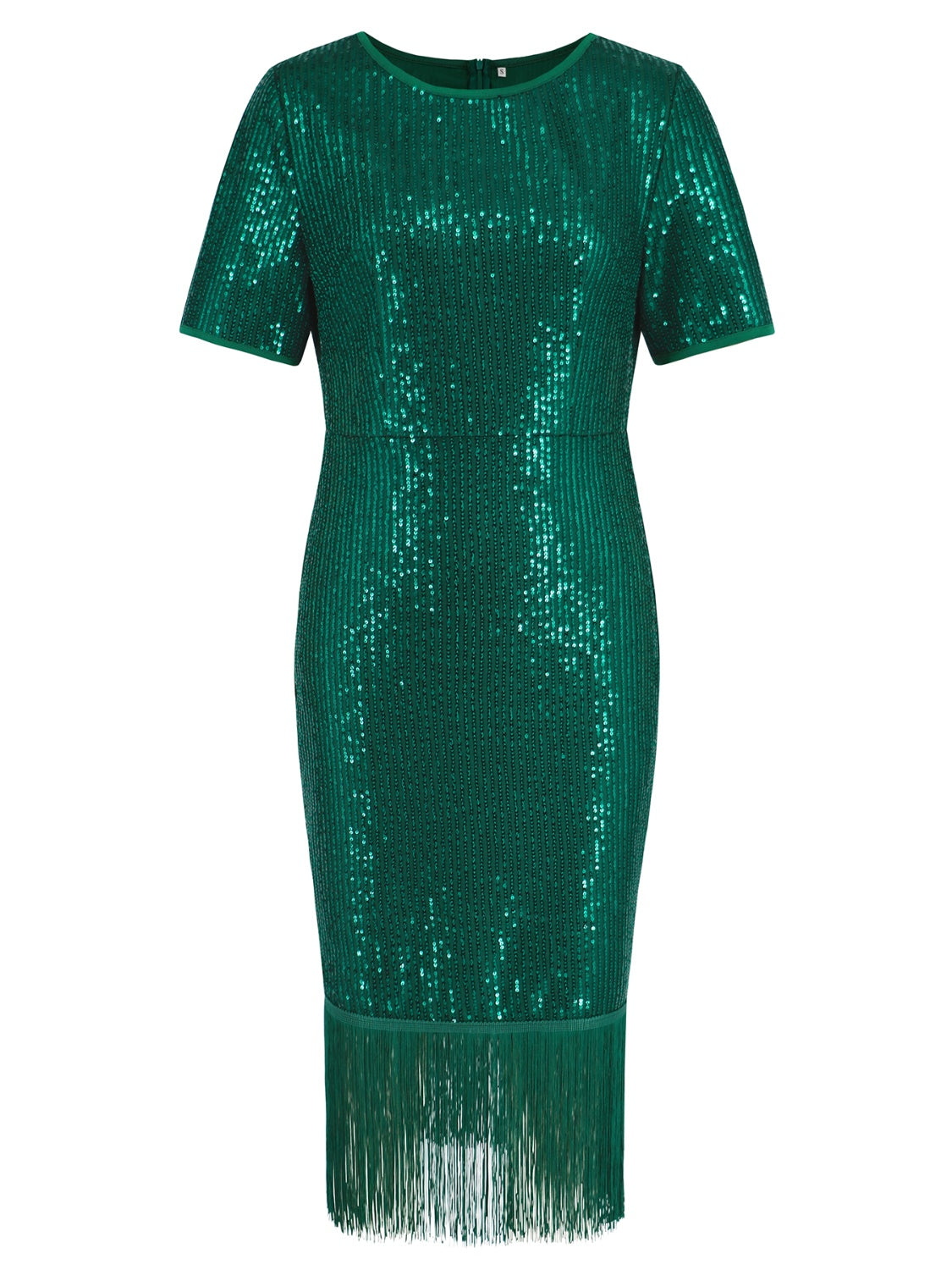 Tassel Sequin Short Sleeve Dress - AllIn Computer