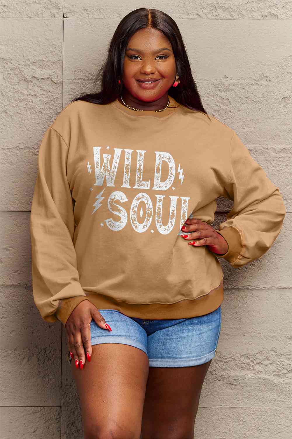 Simply Love Full Size WILD SOUL Graphic Sweatshirt - AllIn Computer