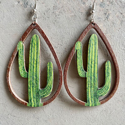 Hollowed Wooden Teardrop Earrings - AllIn Computer