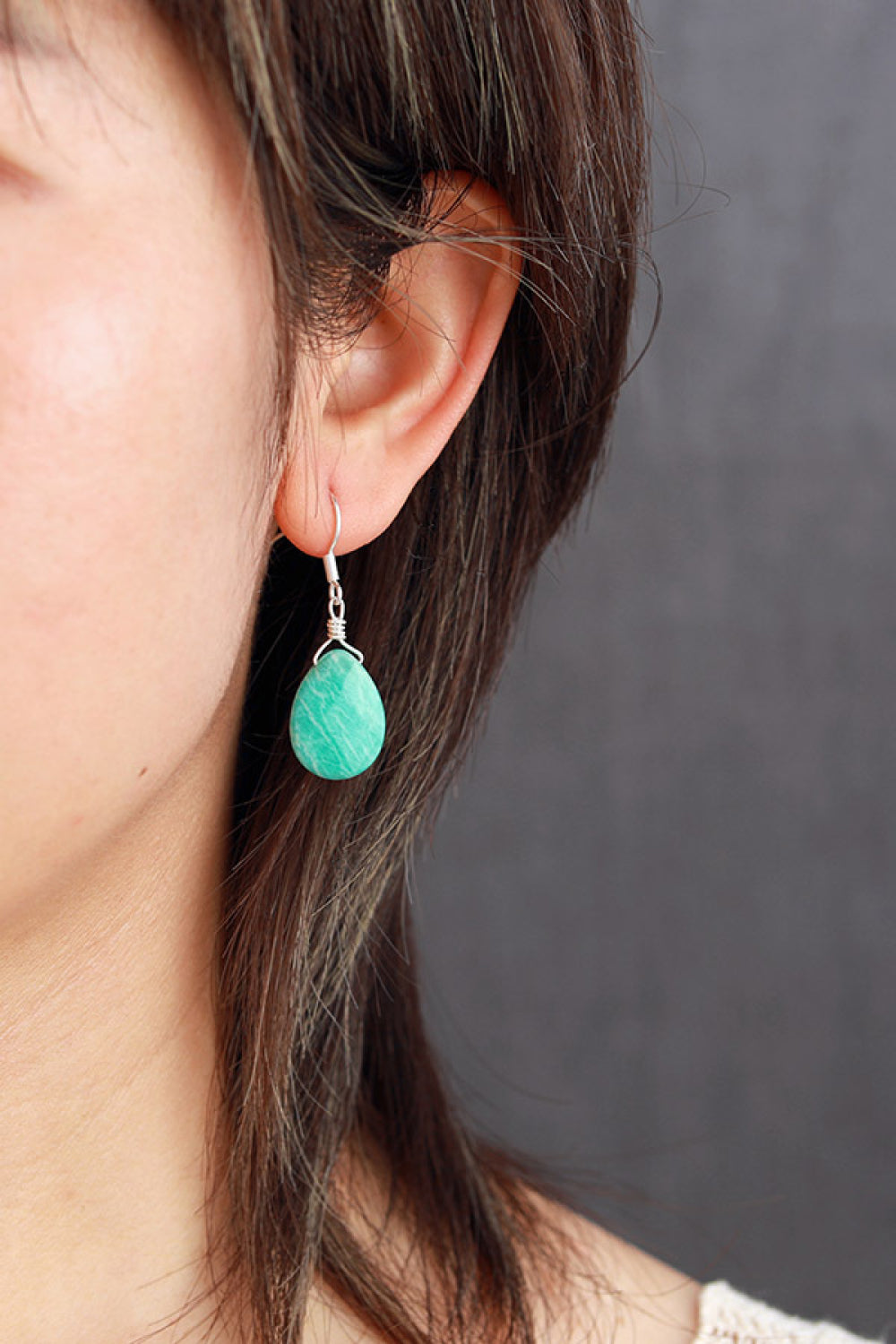 Handmade Natural Stone Teardrop Earrings - AllIn Computer