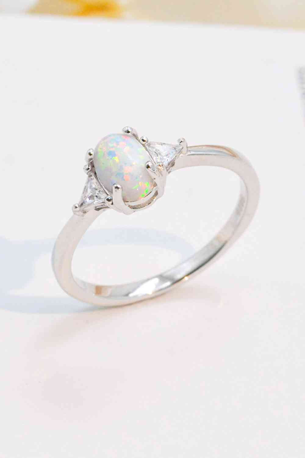 Contrast 925 Sterling Silver Opal Ring - AllIn Computer