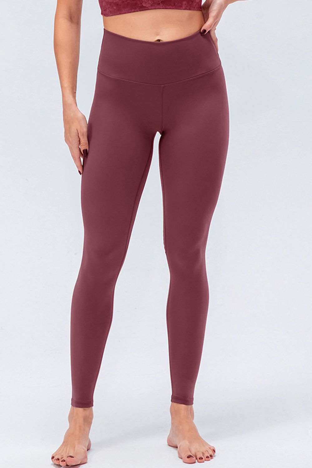 Wide Waistband Slim Fit Active Leggings - AllIn Computer