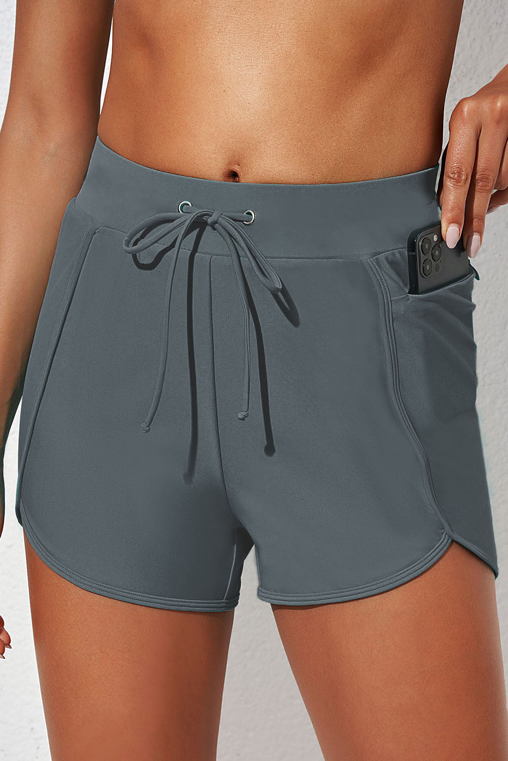 Drawstring Waist Swim Shorts - AllIn Computer