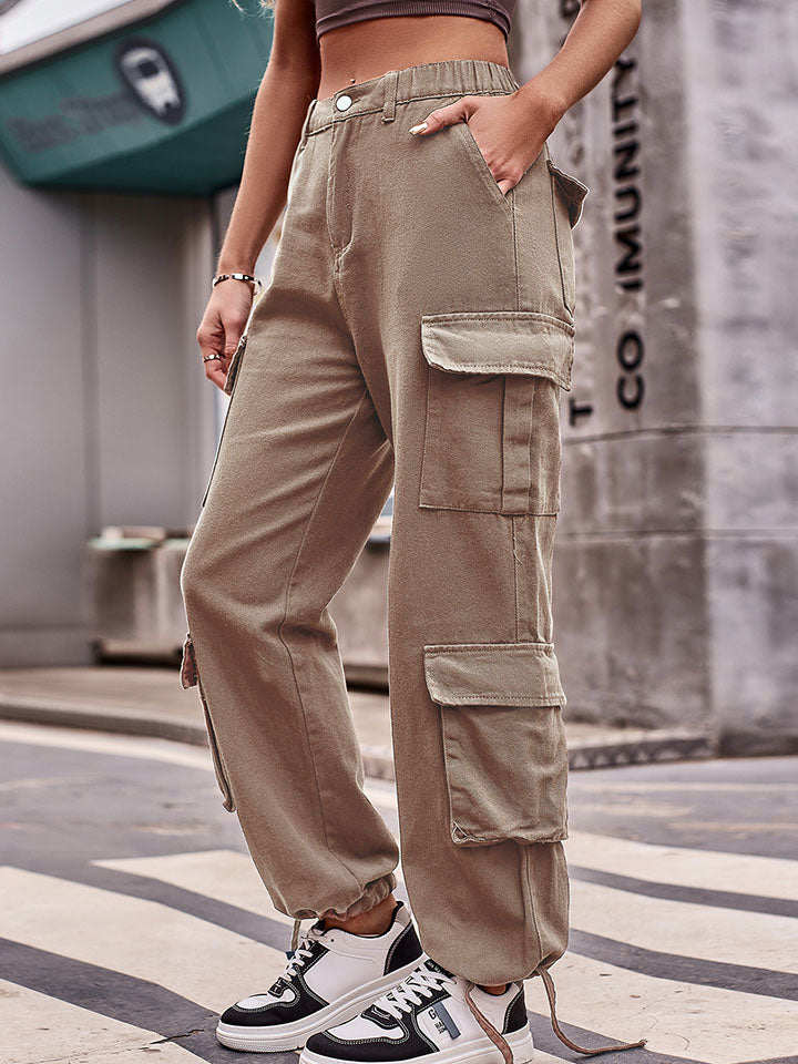 Elastic Waist Cargo Jeans - AllIn Computer