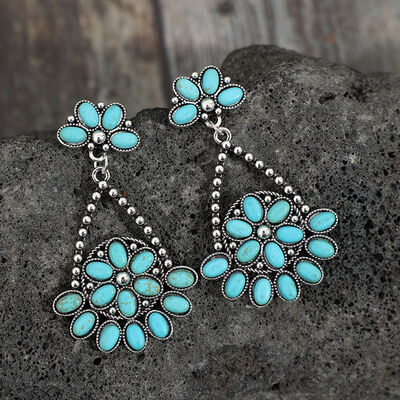 Artificial Turquoise Teardrop Earrings - AllIn Computer