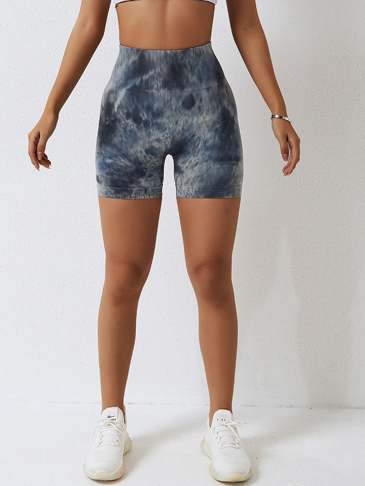 Tie Dye Wide Waistband Slim Fit Sports Shorts - AllIn Computer