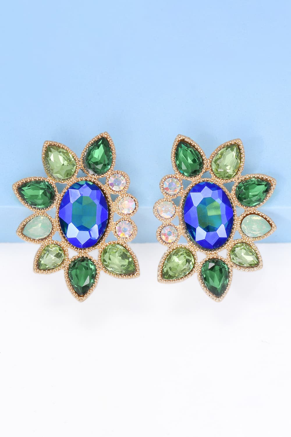 Geometrical Shape Glass Stone Dangle Earrings - AllIn Computer